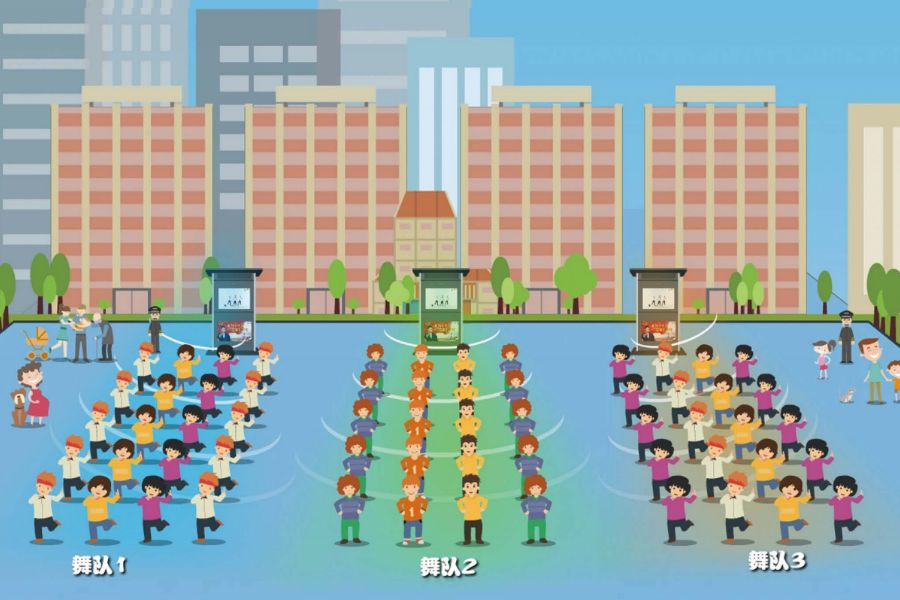 廣場舞分區效果