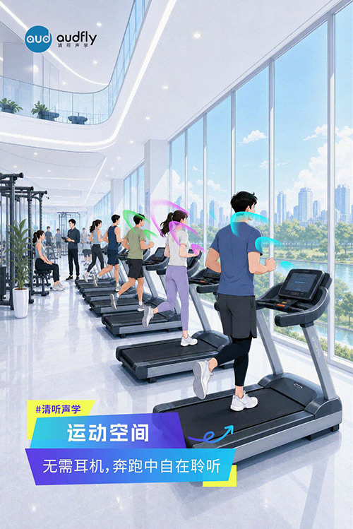清聽聲學(xué)定向發(fā)聲技術(shù)應(yīng)用于健身房跑步機(jī)，打造無需耳機(jī)的專屬音頻體驗